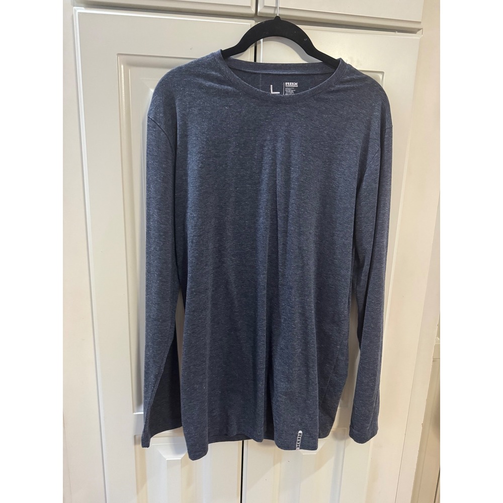 RBX Men's Long‎ Sleeve Athletic Training Shirt Size Large Heathered Gray EUC